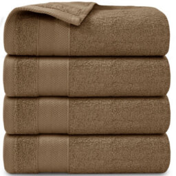 Casabella Towels - Luxury Athens Bath Sheets, 100% Cotton Bath Towel, 4 Pack Quick Dry Towel Bath Sheet Beige - thumbnail 2