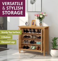 Hallowood Furniture Aston Large Shoe Cupboard - thumbnail 5