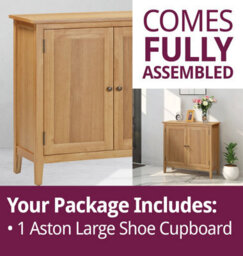 Hallowood Furniture Aston Large Shoe Cupboard - thumbnail 7