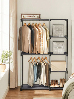 Songmics Ryg024G02 Storage Cabinet, Folding Wardrobe, Wardrobe, Metal Wardrobe With Hanging Bars, Clothes Rack - image 1