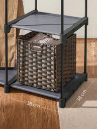 Songmics Ryg024G02 Storage Cabinet, Folding Wardrobe, Wardrobe, Metal Wardrobe With Hanging Bars, Clothes Rack - thumbnail 5