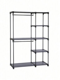 Songmics Ryg024G02 Storage Cabinet, Folding Wardrobe, Wardrobe, Metal Wardrobe With Hanging Bars, Clothes Rack - thumbnail 8