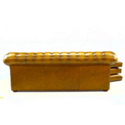 Chesterfield 3 Seater Sofabed Batani Gold Real Faux Leather In Classic Style - thumbnail 9