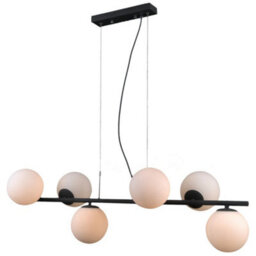 Luminosa Lighting Luminosa Modern Hanging Pendant Black 6 Light  With White Shade, G9 - thumbnail 2