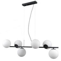 Luminosa Lighting Luminosa Modern Hanging Pendant Black 6 Light  With White Shade, G9 - thumbnail 1