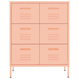 Vidaxl Drawer Cabinet Pink 80X35X101.5 Cm Steel - thumbnail 3