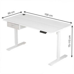 MCC Direct Electric Standing Desk Sit Stand Desk Height Adjustable Home Or Office Desk 100 Cm Width White - thumbnail 6