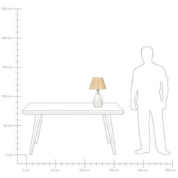 Beliani Table Lamp Clear Glass Base With Natural Paper Shade, W30 X D30 X H54Cm - thumbnail 8