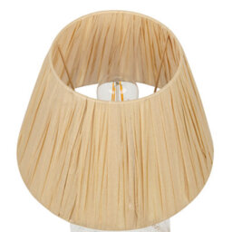 Beliani Table Lamp Clear Glass Base With Natural Paper Shade, W30 X D30 X H54Cm - thumbnail 3
