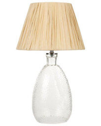 Beliani Table Lamp Clear Glass Base With Natural Paper Shade, W30 X D30 X H54Cm - thumbnail 2