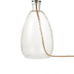 Beliani Table Lamp Clear Glass Base With Natural Paper Shade, W30 X D30 X H54Cm - thumbnail 5