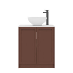 Royal Bathrooms Royal Bathroom Elmore 700mm Terracotta Clay Freestanding Bathroom Vanity Unit 2 Door Plain White Worktop With Breeze Basin - thumbnail 7