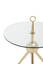 Orsina Clear Glass Gold Frame Side Table, Stylish Design End Table With Tripod Metal Legs, Rose Gold Corner Table - thumbnail 2