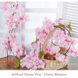180Cm Cherry Blossom Garland, Artificial Cherry Blossoms, Hanging Silk Rattan Vine Garland For Wedding Party - thumbnail 5