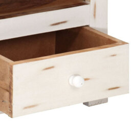 Berkfield Tv Cabinet Solid Wood Acacia 110X30X40 Cm White - thumbnail 6