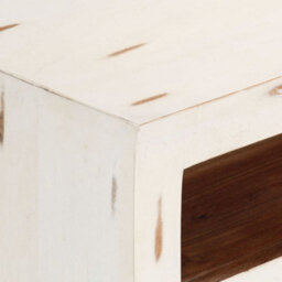 Berkfield Tv Cabinet Solid Wood Acacia 110X30X40 Cm White - thumbnail 5
