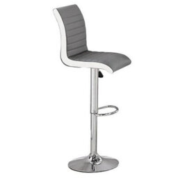 Furniture In Fashion Jam Square Glass Grey Gloss Bar Table 4 Ritz Grey White Stools - thumbnail 3