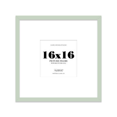"16X16"" Mint Green Picture Frame - 16X16"" Square Frame With 12X12"" Mount For 16X16""/12X12"" Pictures Moderrn Style Thin Edge, 1 Pack" - image 1