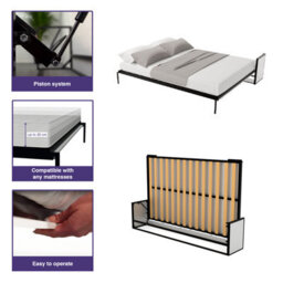 Wallbedking Murphy Bed Horizontal 120Cm X 200Cm Studio Wall Bed, Fold-Down Guest Bed For Small Rooms, Apartments And Studios - thumbnail 5