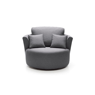 Abakus Direct Darcy Swivel Chair In Dark Grey Linen Fabric - image 1