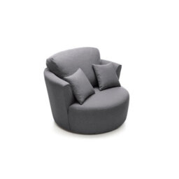 Abakus Direct Darcy Swivel Chair In Dark Grey Linen Fabric - thumbnail 4