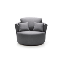 Abakus Direct Darcy Swivel Chair In Dark Grey Linen Fabric