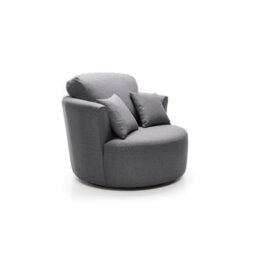 Abakus Direct Darcy Swivel Chair In Dark Grey Linen Fabric - thumbnail 2