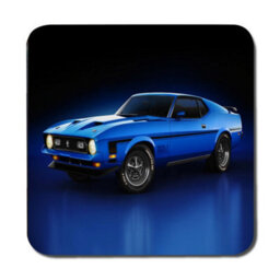 Benjamin Tate Design Blue Automotive Theme Placemats And Coasters Set Of 12 Limited Edition Designer Artwork With Wood Base - thumbnail 3