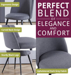 Hallowood Furniture Dudley 1.8M Dining Table Set With 4 Grey Fabric Curved Back Chairs - thumbnail 5