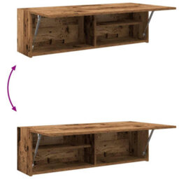 Walplus Bathroom Wall Cabinet Old Wood 100X25X30 Cm Engineered Wood - thumbnail 9