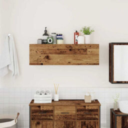 Walplus Bathroom Wall Cabinet Old Wood 100X25X30 Cm Engineered Wood - thumbnail 3