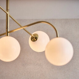 Luminosa Lighting Luminosa Otto Semi Flush Satin Brushed Gold Effect Plate & Gloss Opal Glass 5 Light Dimmable Ip20 - G9 - thumbnail 4
