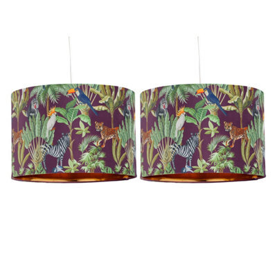 First Choice Lighting Set Of 2 Safari - Velvet Safari 30Cm Pendant Or Table Lamp Shades - image 1