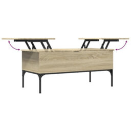 Berkfield Coffee Table Sonoma Oak 100X50X45 Cm Engineered Wood And Metal - thumbnail 8