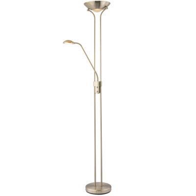 Happy Homewares Led Mother And Child Floor Lamp In Satin Nickel With Rotary Dimmer Switches - image 1