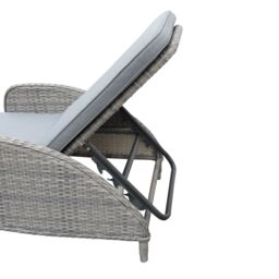GoodHome Hamilton Steeple Grey Rattan Effect Sun Lounger - thumbnail 5