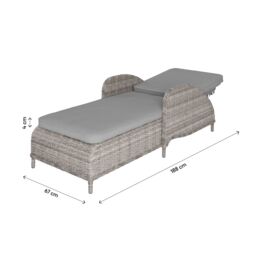 GoodHome Hamilton Steeple Grey Rattan Effect Sun Lounger - thumbnail 7