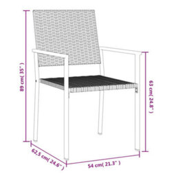 Berkfield 3 Piece Garden Dining Set Poly Rattan And Steel - thumbnail 9