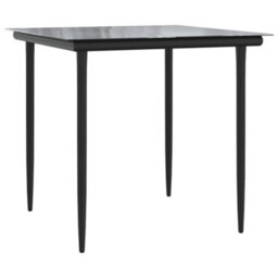 Berkfield 3 Piece Garden Dining Set Poly Rattan And Steel - thumbnail 6