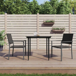 Berkfield 3 Piece Garden Dining Set Poly Rattan And Steel - thumbnail 1