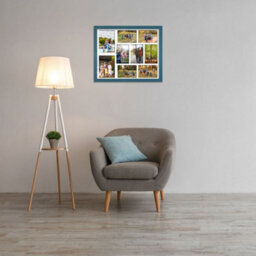 AK Frames 20X16 Navy Blue Modern Multi Photo Frame With White Mount - Holds 9 Apertures (2X) 7X5, (7X) 6X4 Photos - thumbnail 3