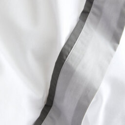 Bianca Mayfair 200 Thread Count Cotton Duvet Cover Set With Pillowcases White / Silver Grey - thumbnail 4