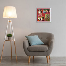 AK Frames 12X12 White Sleek Multi Photo Frame With Crimson Mount - Holds 4 Apertures (4X) 6X4 Photos - thumbnail 3