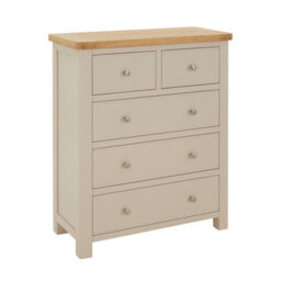 The Furniture Market Marbury Putty Grey Painted 2 Over 3 Drawer Chest - thumbnail 4