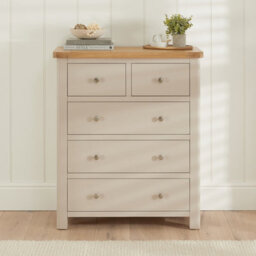 The Furniture Market Marbury Putty Grey Painted 2 Over 3 Drawer Chest - thumbnail 2