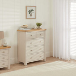 The Furniture Market Marbury Putty Grey Painted 2 Over 3 Drawer Chest - thumbnail 3