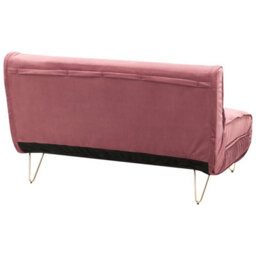 Beliani Sofa Bed 2 Seater Vestfold Velvet Pink - thumbnail 7