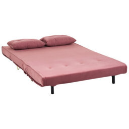 Beliani Sofa Bed 2 Seater Vestfold Velvet Pink - thumbnail 6