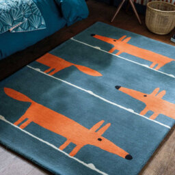 Mr Fox 25318 Denim Animal Wool Rug By Scion-120Cm X 180Cm - thumbnail 2