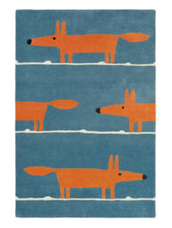 Mr Fox 25318 Denim Animal Wool Rug By Scion-120Cm X 180Cm - thumbnail 1